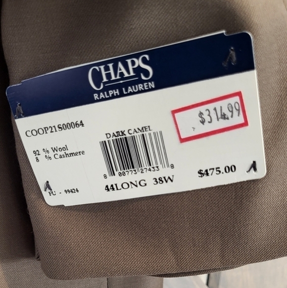 Chaps Ralph Lauren Wool Cashmere 44L, 38W Suit Jacket - Picture 11 of 11